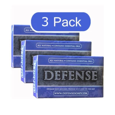 DEFENSE Soap Bar 4 oz - (3 PACK) -100% Natural & Herbal Grade Tea Tree Oil  - Image 1 of 4