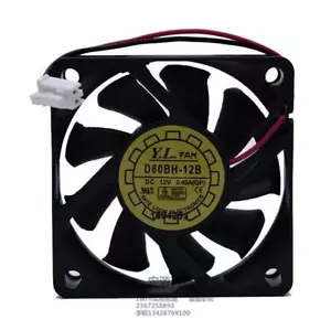 Y.L.FAN D60BH-12B 6015 6CM DC 12V 0.40A 2 Wire Fan - Picture 1 of 2