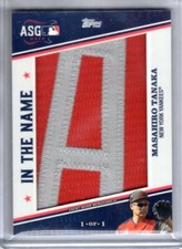 2020 Topps Series 1 MASAHIRO TANAKA In The Name 1/1 NAMEPLATE PATCH "A" Relic