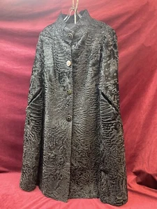Vintage 40s Schiaparelli Paris Black Persian Lamb Size S M Cape Jacket 1940s - Picture 1 of 17