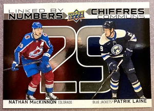 2023-24 Tim Hortons Linked By Numbers #LN-10 Nathan MacKinnon & Patrik Laine - Picture 1 of 1