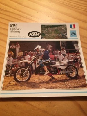 KTM 1000 Motovelero Aeronave Hill Climbing Proto 1991 Carta Moto Colección Atlas - Imagen 1 de 2