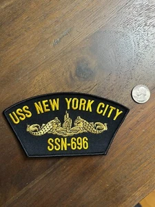 Parche Sombrero o Chaqueta USS NEW YORK CITY SSN-696 NAVY, Insignia Militar, Nuevo - Imagen 1 de 2