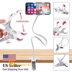 Lazy Flexible Clip Mobile Cell Phone Holder Bed Desk Car Bracket Mount Stand US - Picture 1 of 16