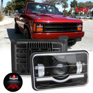 For Dodge Dakota 1987-1995 Truck Black 4x6" LED Headlights Hi-Lo Beam Red DRL - Foto 1 di 10