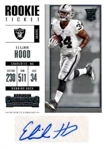 2017 Panini Contenders Elijah Hood Rookie Ticket Autograph - Picture 1 of 2