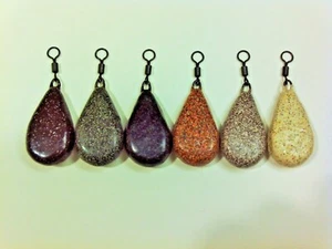 10 x FLAT PEAR Carp Fishing Leads Weights 2.5 oz -4.25oz Smooth Big Eye Swivel - Picture 1 of 18