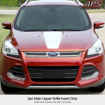 适用于 2013 - 2016 福特 Escape Main 上部不锈钢镀铬网格栅插入件 — 第 1/4 张图片