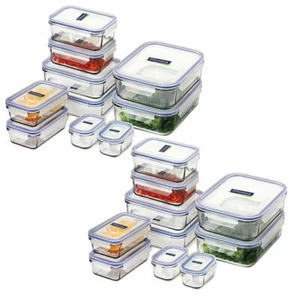 Glasslock Tempered Glass Microwave Safe Container Set W/ Lid Oven 20pc - Picture 1 of 2