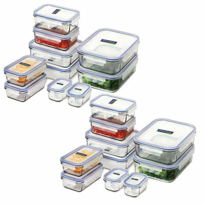 Glasslock Tempered Glass Microwave Safe Container Set W/ Lid Oven 20pc - Image 1 of 2