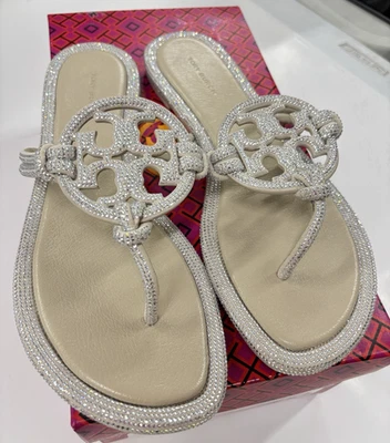 Sandalias de tanga Tory Burch Miller anudadas gris piedra talla 6,5 de EE. UU. Foto 1 de 3