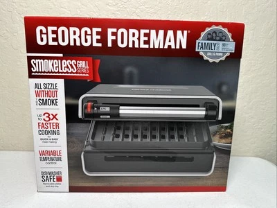 George Foreman Contact Smokeless Select a Temp. Grill, Family Size (4-6 Servi... - Image 1 of 4