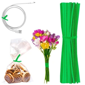 24000 Twist Ties 4 Inch Paper Green For Party Cello Candy Bags Cake Pops - Picture 1 of 7