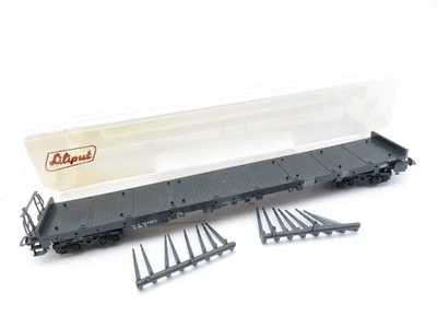 349HO /4 - Liliput H0 201 (?) - 4achs. Flachwagen mit Rungen der ÖBB - mit OVP - Bild 1 von 4