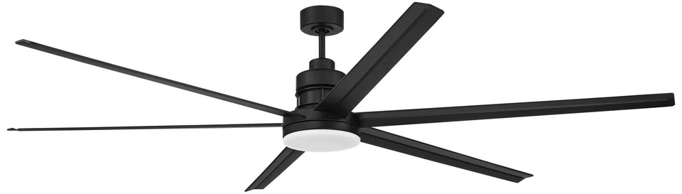 80" Craftmade Mondo Flat Black Large LED Smart Ceiling Fan - Image 1 of 1