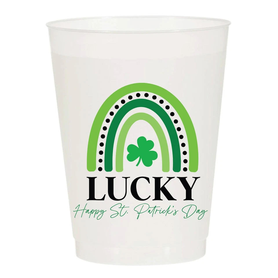 Lucky Rainbow Frosted Plastic Cups - Image 1 of 1