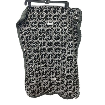 Soft Carseat Canopy Geometric Black White Minky Gray Baby Car Carrier Seat Cover - Image 1 of 4