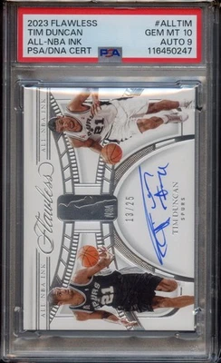 2023-24 Panini Flawless Tim Duncan - All-NBA Ink - Auto /25 - PSA 10 GEM MT - Image 1 of 2