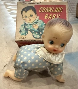 DE COLECCIÓN Haji Wind-Up MECHANICAL CRAWLING BABY HECHO EN JAPÓN CAJA ORIGINAL. - Imagen 1 de 4