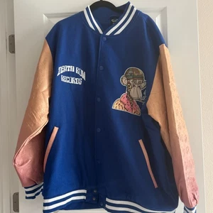 Giacca nuova con etichette Death Row Records Dr. Bombay blu Varsity uomo 3XL Snoop Dogg Monkey - Foto 1 di 8