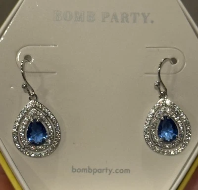 Anillo bomba fiesta BP OG Pendientes “Life Is Beautiful” Zafiro en Chapado en Rodio Foto 1 de 4