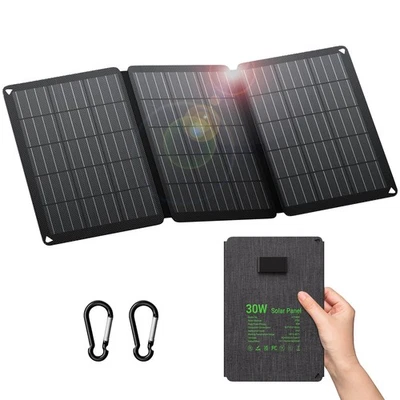 Outdoor Solarpanel Faltbar USB Solar Ladegerät Solarmodul 30W Solar Solarmodul  - Bild 1 von 4