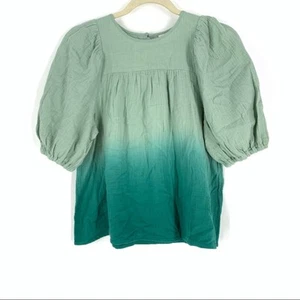 Blusa Campesina Universal Thread Verde Ombré 100% Algodón XS - Imagen 1 de 8