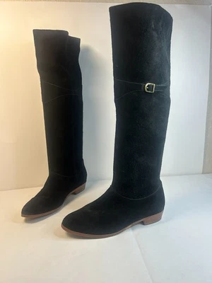 Botas de montar Nine West para mujer talla 5,5 negras de gamuza hasta la rodilla Foto 1 de 4