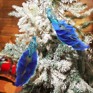 Clip-On Brillo Pavo Real con Pluma Navidad Pájaro Adornos para Árbol de Navidad - Imagen 1 de 23