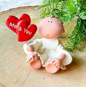 Figurina vintage 2001 Angel Cheeks Russ con cuori rossi ME & YOU Kirk's Critters Love - Foto 1 di 3
