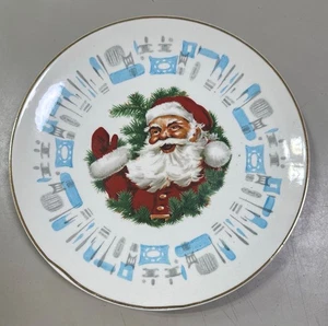 SUPER RARE!! Blue Heaven Santa Cookie plate: Atomic, MCM, Retro - Picture 1 of 6