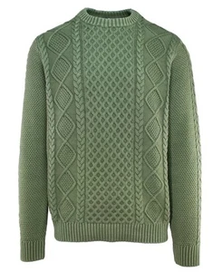 Schott Stonewashed Cotton Cable Knit Sweater - Picture 1 of 5