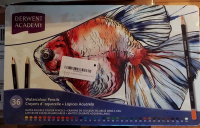 Derwent 36 Watercolour Pencils in Tin, Sealed New in Box - Image 1 of 3