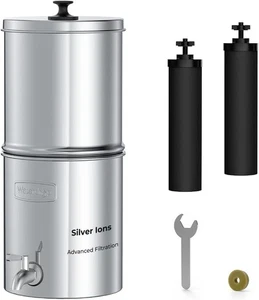 Waterdrop Gravity Water Filter, 2.25G Stainless-Steel System with 2 Filters - Picture 1 of 9