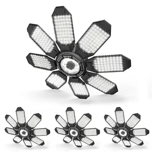 Garage Lighting - 80000LM Super Bright 6500K Garage Lights Ceiling Led w/ 8 D... - Picture 1 of 8