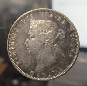 1872-H Canada Silver Quarter 25 Cents, NICE GRADE, Queen Victoria - Picture 1 of 4