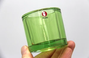 IITTALA Marimekko Glass Kivi Apple Green Candle Holder by Heikki Orvola - Picture 1 of 7