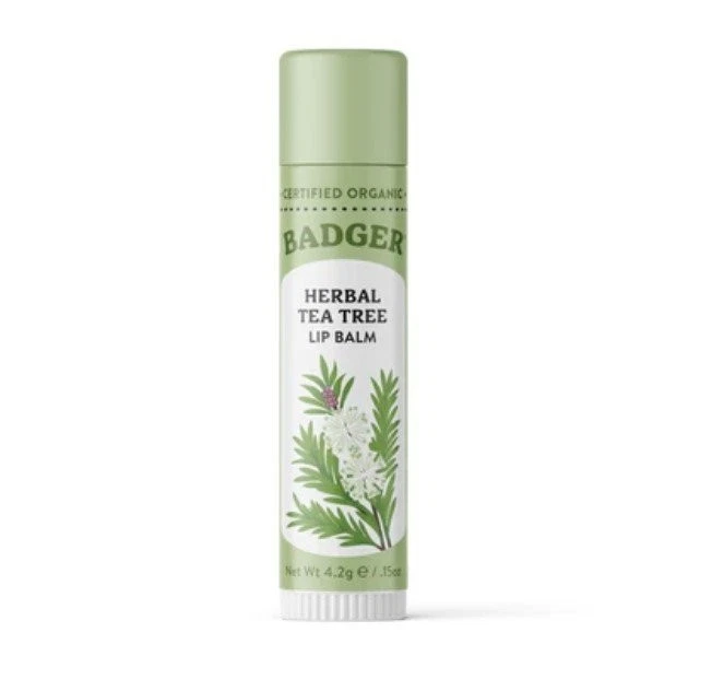 Badger 茶树和柠檬膏草本唇部护理经典 0.15 盎司棒 — 第 1/1 张图片