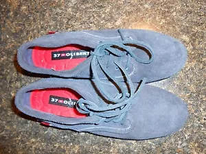 Oliberte Navy Suede Eloka Leather Oxford Shoes Flats Display Size 7M New no box - Bild 1 von 8