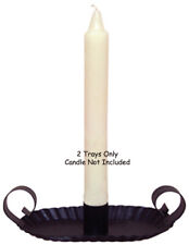 NEW - Set of 2 Black Metal Candle/Taper Holders w/Fluted edges & Finger Grips