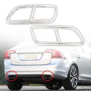 2x Cubierta de Escape A3 Para Volvo S60 V60 2014-19 Cromo Acero Inoxidable - Imagen 1 de 7
