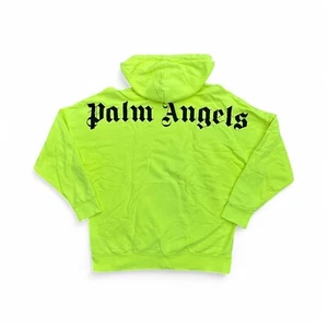Authentic Palm Angels Sweatshirt Back Logo Print Neon Green Hoodie size L - Picture 1 of 17