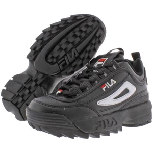 Size 3.5 New In Box Fila Boys Disruptor II Faux Leather Trainers Sneakers Shoes - Picture 1 of 2