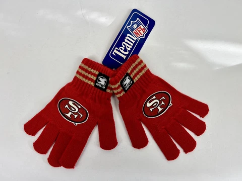 Vintage Team NFL San Francisco 49ers Youth Winter Gloves LOGO NWT Cover