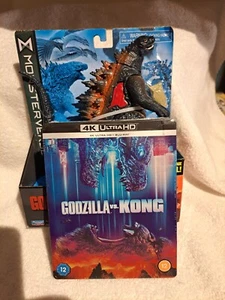 GODZILLA VS KING KONG: 4K+BLU-RAY STEELBOOK + GODZILLA FIGURE ( NEW AND SEALED) - Picture 1 of 7