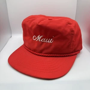 Vintage Maui Hawaiian Red Trucker Rope Hat Cap SnapBack Designer Award Headwear - Picture 1 of 17