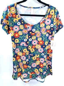 T-shirt donna LuLaRoe Classic taglia XS fantasia floreale elasticizzata scollo a scoop nuova con etichetta - Foto 1 di 7