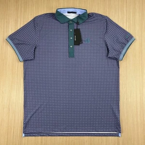 Bettinardi Greyson Polo Uomo XL Blu T-Hive Spirit Star Geometrica Golf - Foto 1 di 18