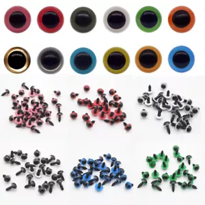 100PCS Animal Puppet Craft 6mm-24mm Plastic Safety Eyes for DIY Bear Doll Lot - Picture 1 of 20
