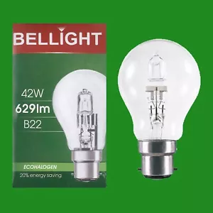 12x 42W GLS A55 Clear Halogen Light Bulb BC B22 Bayonet Cap Lamp Energy Saving - Picture 1 of 3